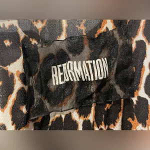 Reformation Leopard Print Short Sleeve V-Neck‎ Mini Dress 2 thumbnail 2