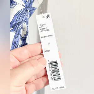 NWT Blue & White Majolica Drop Waist Sleeveless Dress Sz 10 thumbnail 6