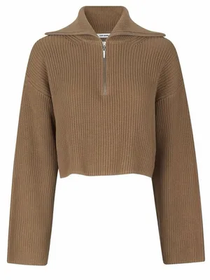 Oval Square Oswant Half Zip Knit. Size M Tan Size M thumbnail 1