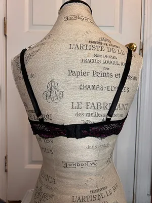 TWO Lace Bras, Purple & Green with Black thumbnail 2