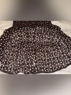 Wild Fable Brown White Polka Dot Strapless Smocked Tiered Mini Dress Medium NWT thumbnail 6