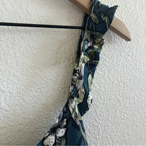 Free People Floral Green Mini Dress Tunic Top XS thumbnail 8