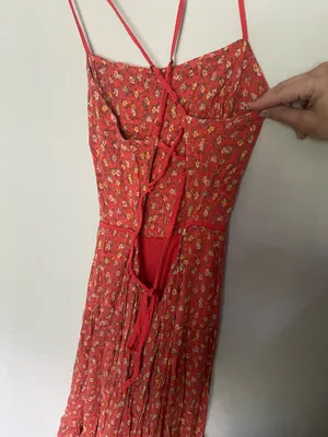 Urban Outfitters Red Floral Tiered Maxi Dress thumbnail 7