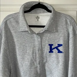 Kentucky Wildcats Game Day Couture Gray/Blue Fleece Button Down Shirt Sz Med‎ thumbnail 8