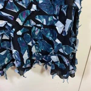 Sno Skins Snowskins 3D Texture Applique Skirt Blue Black Mosaic Art to Wear S thumbnail 4