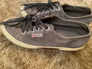 Superga Gray Canvas Low-Top Sneakers with Cream Sole EU 39 thumbnail 5