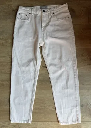 Women's Everlance The Summer Jean white straight leg jeans 100% cotton size 28 thumbnail 1