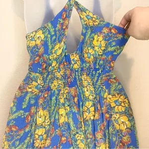 Free People Blue Washed Ashore Mini Dress Strappy Back Size S thumbnail 6