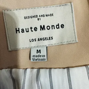 Haute Monde Womens Tan Open Front Blazer Jacket‎ Career Preppy Beige Medium thumbnail 3