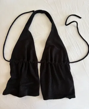 Black Halter Sparkle Top Size undefined thumbnail 1