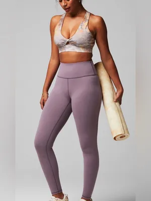 Fabletics Define‎ High-Waisted PowerHold Leggings Size Large Plum Cactus Yoga thumbnail 4
