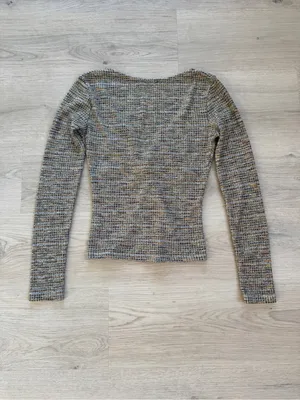Bershka Multicolor Knit Twist-Front Long Sleeve Top thumbnail 3