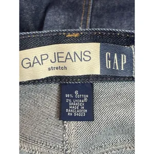 GAP Jeans Stretch Denim Maxi Skirt Size 6 Dark Wash Long Modest Y2K Style Slit thumbnail 6
