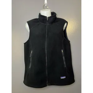 Patagonia Vest Womens Large Black Synchilla Fleece Full Zip NBC Sports Logo thumbnail 2