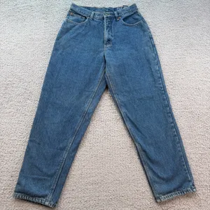 Vintage Eddie Bauer Flannel Lined Jeans 90s High Waisted Blue Denim 27x26 thumbnail 1