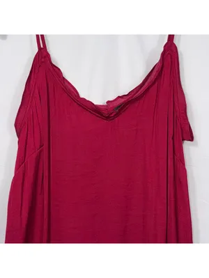 Vince Camuto Fuchsia Cold Shoulder Cami Blouse Size Small thumbnail 2
