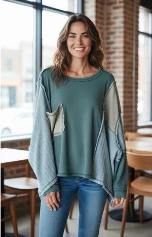 POL Women's Stitch Block Pocket Top thumbnail 1