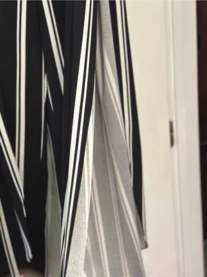 Boston Proper Black and White Vertical Stripe Wide-Leg Pants thumbnail 3