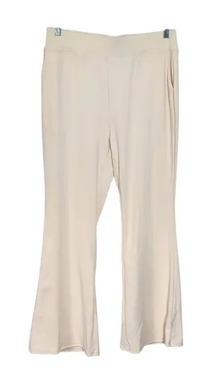 Cream Pull-on Stretchy Yoga Pants Size 2XL Cream Yoga Pants thumbnail 1