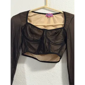 Edikted Megan Bodice Crop Top sheer sexy M thumbnail 2