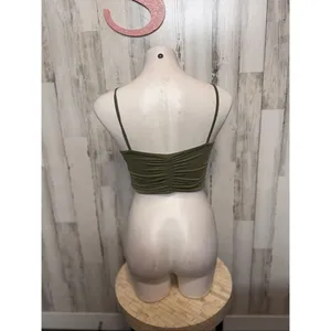 Olive Green Ruched Crop Top & Skirt Set Size Small 2-Piece Matching Outfit thumbnail 7