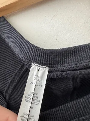 Aerie Offline Seamless Longline Sports Bra Washed‎ Black thumbnail 7