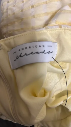 American threads yellow gingham mini dress thumbnail 3