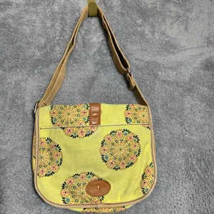 Fossil Crossbody Bag Womens Small‎ Yellow Mandala Floral Canvas Messenger ZB5043 thumbnail 8