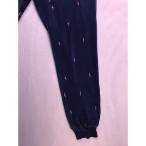 PJ Salvage Pajama Set Women Large Blue Lightning‎ Bolt Fleece Loungewear thumbnail 10