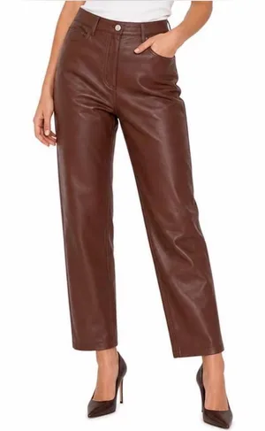 Aritzia Wilfred The Melina Pant Vegan Leather Brown 8 thumbnail 1