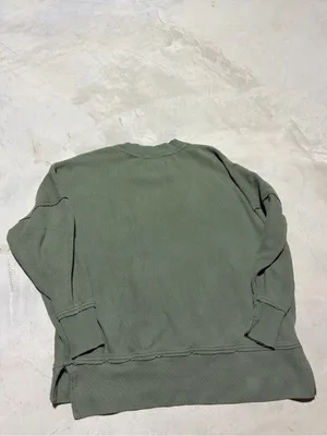 Aerie Classic textured green Crewneck Sweater XS thumbnail 8