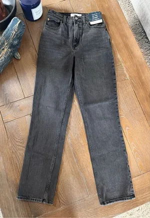 Abercrombie & Fitch NWT Grey The‎ 90s Straight Ultra High Rise Size 25 thumbnail 1
