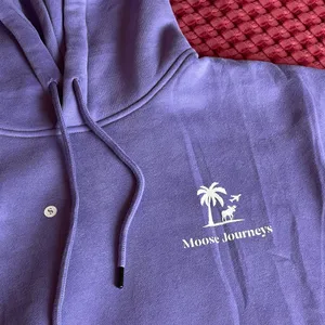 Moose Journeys Purple Fleece Pullover Hoodie Logo Kangaroo Pocket Size S thumbnail 5