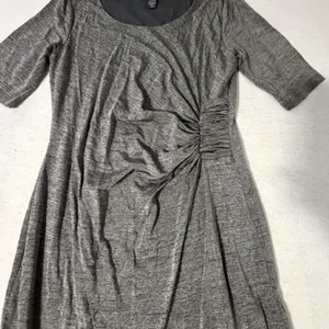 A Pea in the Pod Maternity Gray Heathered Side Ruched Sheath Dress Medium thumbnail 3