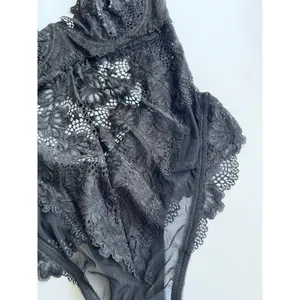 OH LA LA CHERI Women's Unlined Lace Lingerie Teddy with Underwire Black size Sma thumbnail 6