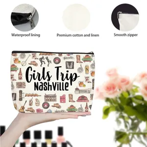 NEW!Girls Trip Nashville Canvas Tote and Pouch Set thumbnail 4