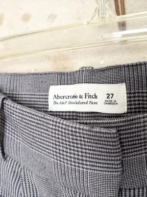 Abercrombie & Fitch Sloane Tailored Wide Leg Pleated Pants, Checkered Plaid thumbnail 3
