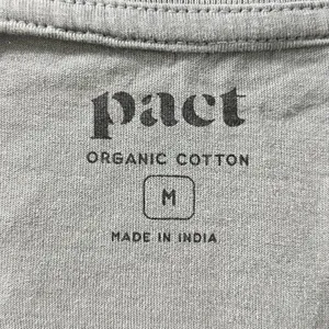 Pact Womens 100% Organic Cotton Softspun Essential V-Neck Tee M Charcoal Gray thumbnail 3