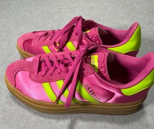 Adidas Gazelle Bold Size 7 Pink Yellow Platform Sneakers thumbnail 1