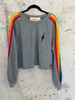 Aviator Nation Bolt Classic Cropped Crewneck Sweatshirt thumbnail 2