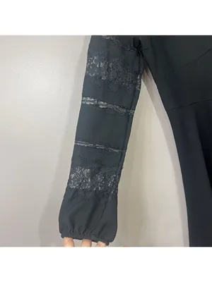 Abercrombie & Fitch Dress Sz M Womans Black V-Neck Long Sleeve Lace Babydoll thumbnail 5