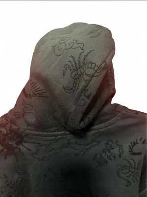 ASSC Tattoo Linework Cyberpunk Washed Black Hoodie Anti Social Social Club S thumbnail 6