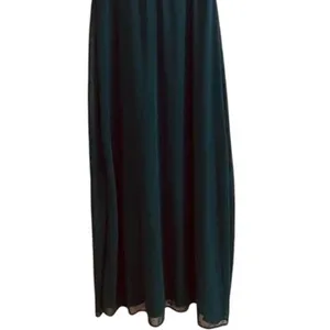 NWT Lulus Chiffon Sleeveless Highneck Key Hole Back Side Slit Maxi Dress M Green thumbnail 4