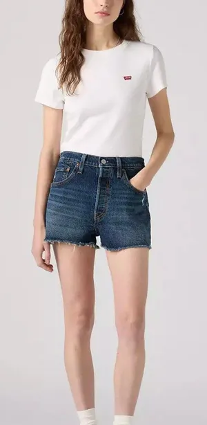 Levi's 27 Women's 501 Shorts Dark Indigo Worn In Blue Size 27 thumbnail 1