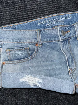 American Eagle VTG Y2K Low Rise Micro Mini Jean Booty Shorts Sz 6 Grunge Preppy thumbnail 4