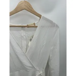 Altar'd State Womens S White‎ Wrap Mini Dress Ruffle Long Sleeve Bridal NWT thumbnail 6
