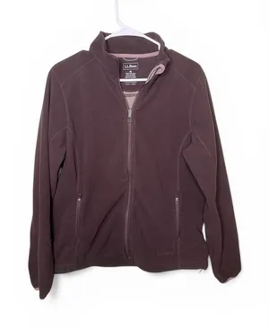 L.L. Bean Women’s brown fleece jacket size Med thumbnail 1