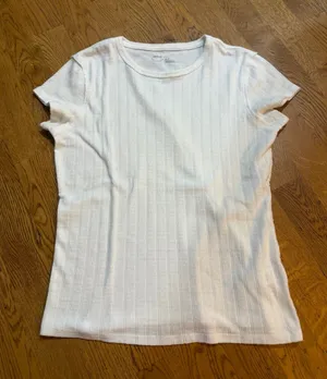 Aerie White Pointelle T-Shirt thumbnail 1