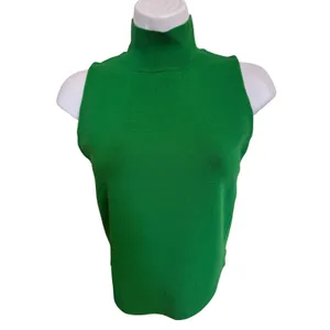HOUSE OF HARLOW 1960‎ Kelly Green Mock Neck Ribbed Knit Top NWOT Size Small thumbnail 2