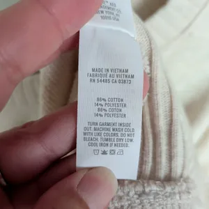 AERIE Heathered Cream Oversized Long Sleeve Sweatshirt Ribbed Cuffs Women's XL thumbnail 4